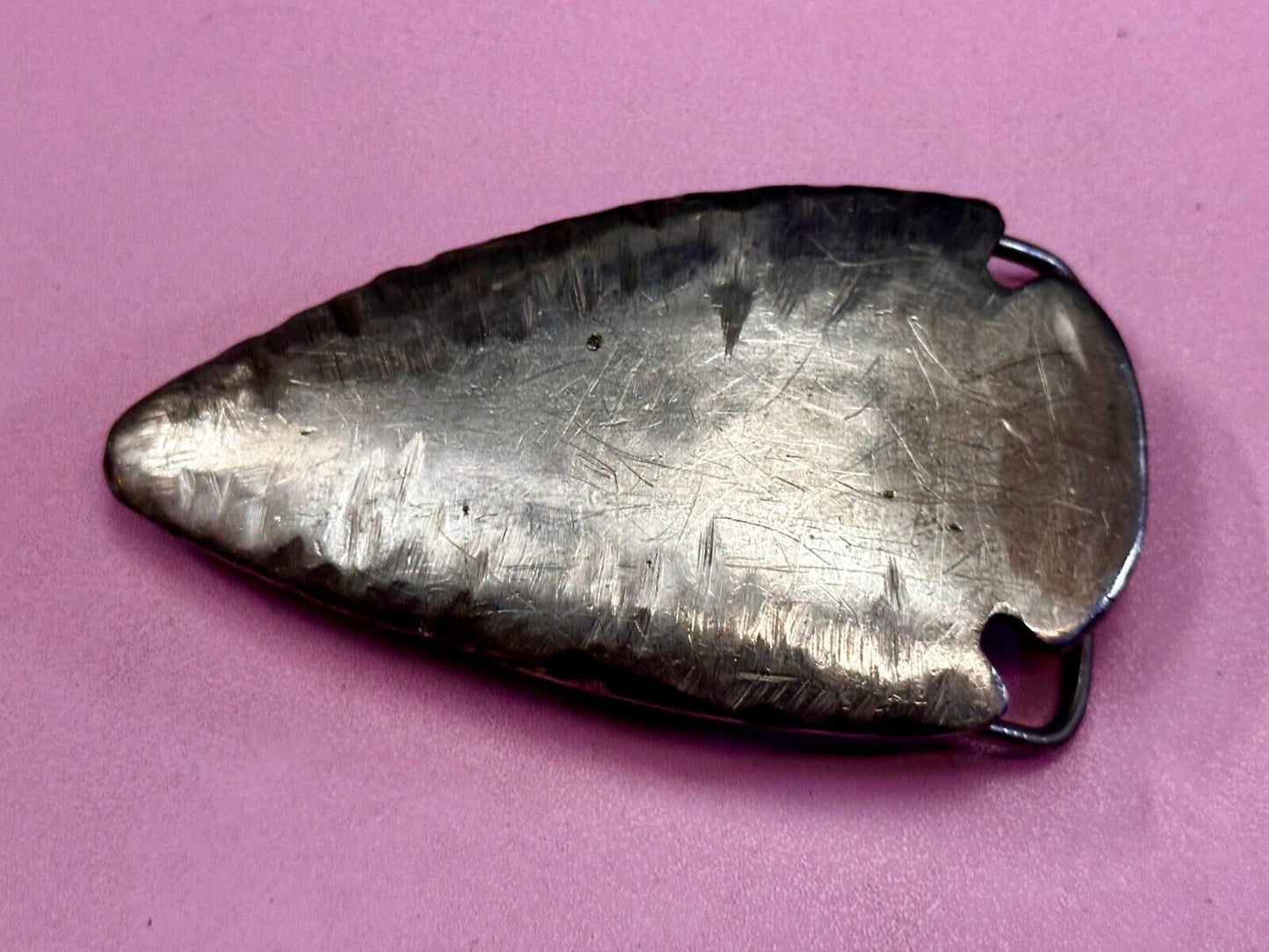 Arrow Head Artisan Cast Made Native Indian Art Figural Silver? Belt Buckle