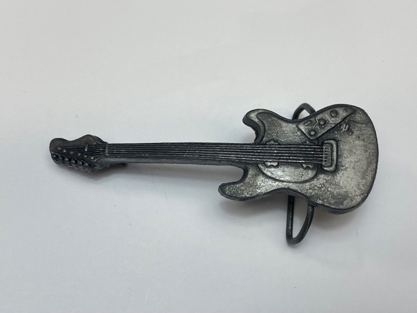 Vintage Electric Guitar - 6 String Rock Band Music Belt Buckle by Baron