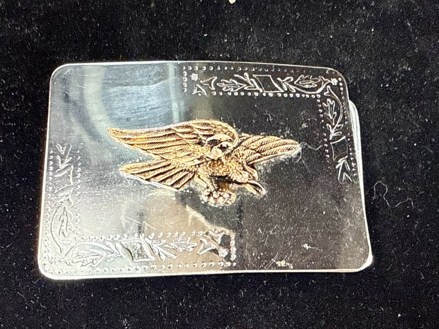 American Eagle Flying Diving Hunting on Reflective Two Tone Western Belt Buckle