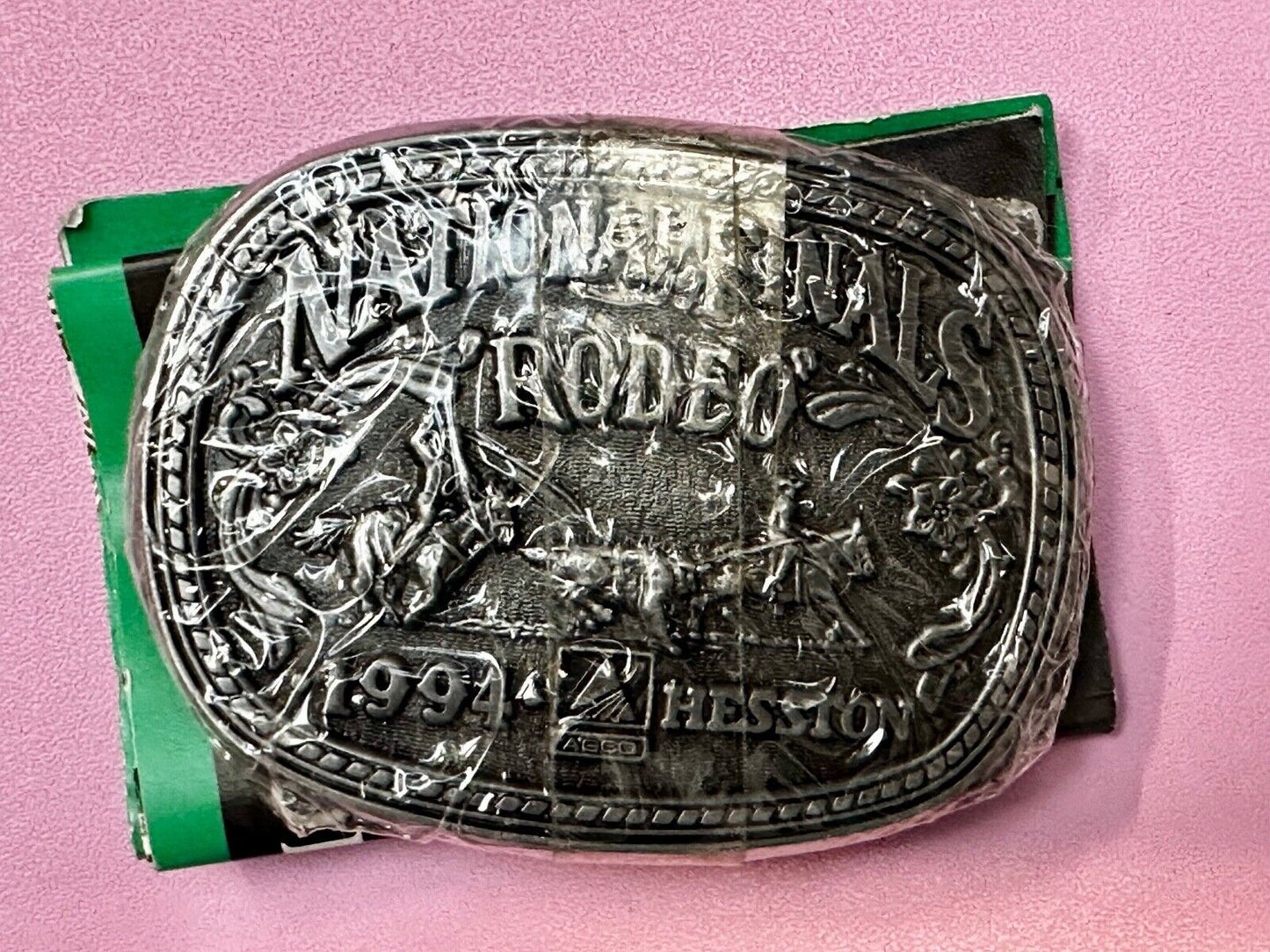 1994 ADM NATIONAL FINALS RODEO YOUTH SIZE NFR NOS WESTERN COWBOY BELT BUCKLE