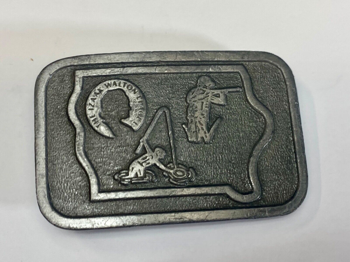 The Izaak Walton League of America Hunting Fishing Western Belt Buckle