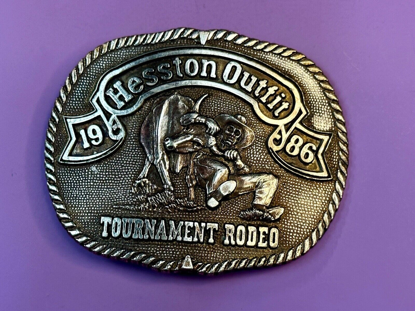 1986 Hesston Outfit Tournament Rodeo - Limited Series No 2 belt buckle