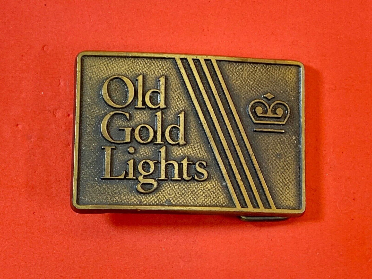 Vintage Advertising Old Gold Lights Tobacco Cigarette Company Belt Buckle Ldl