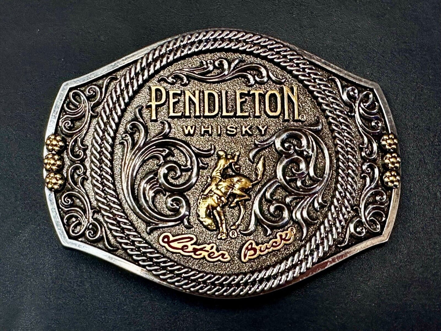 2021 Pendleton Whiskey Let'er Buck Rodeo Cowboy Montana Silversmiths Belt Buckle