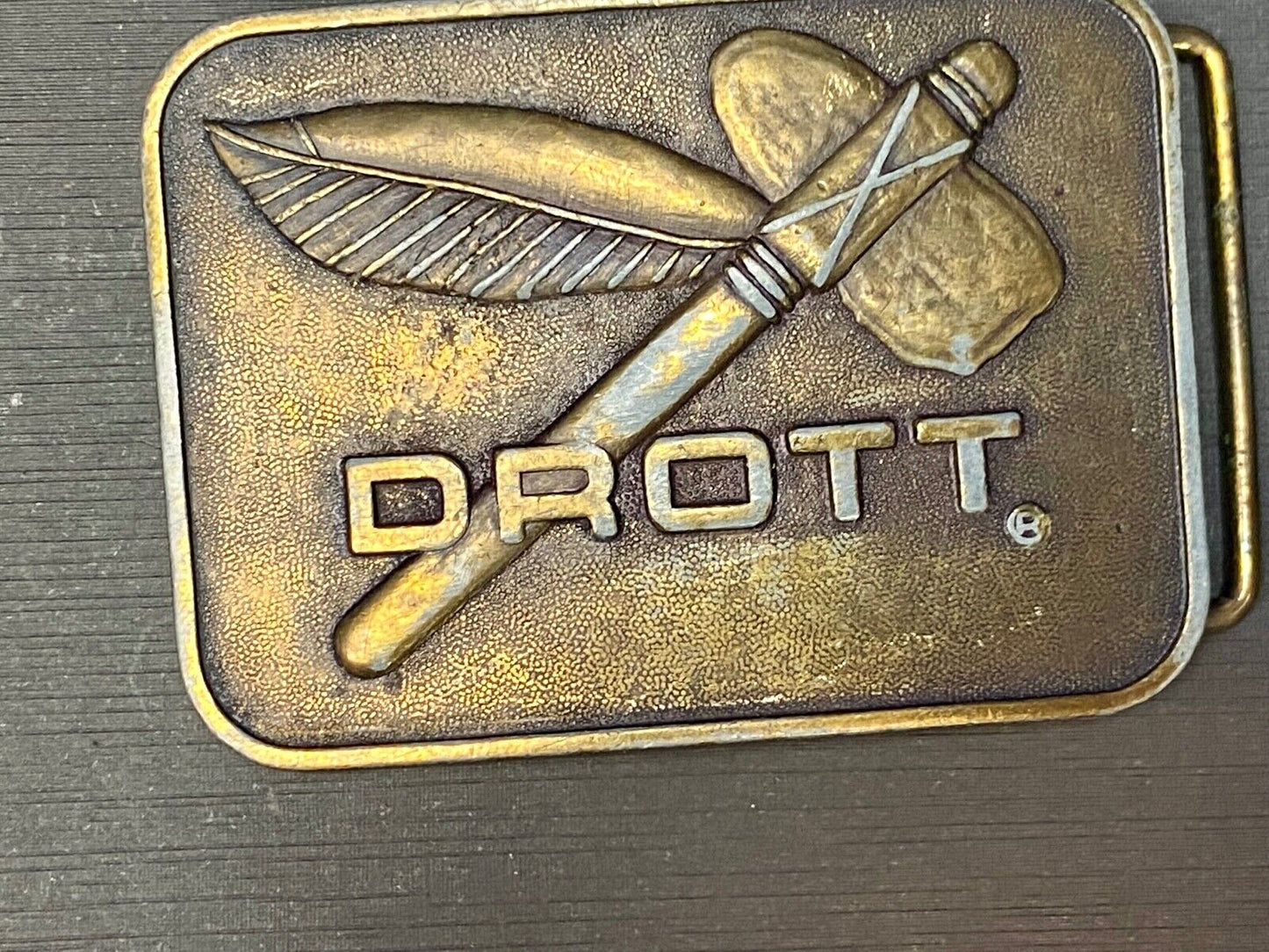 Vintage Drott Manufacturing Company Crane Construction Company belt buckle
