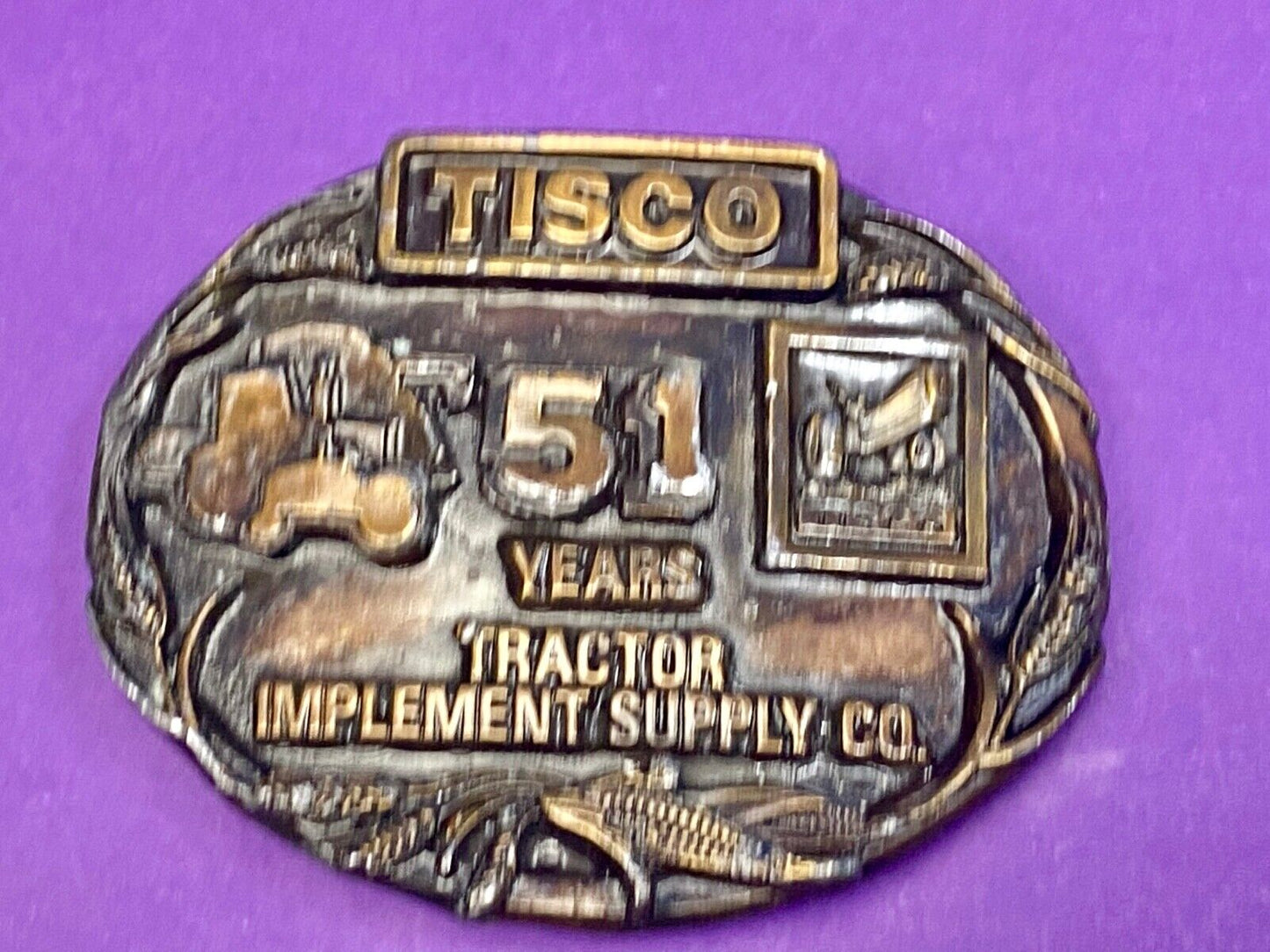 1988 Tisco Tractor Implement Supply Agriculture Farming 51 Year Belt Buckle