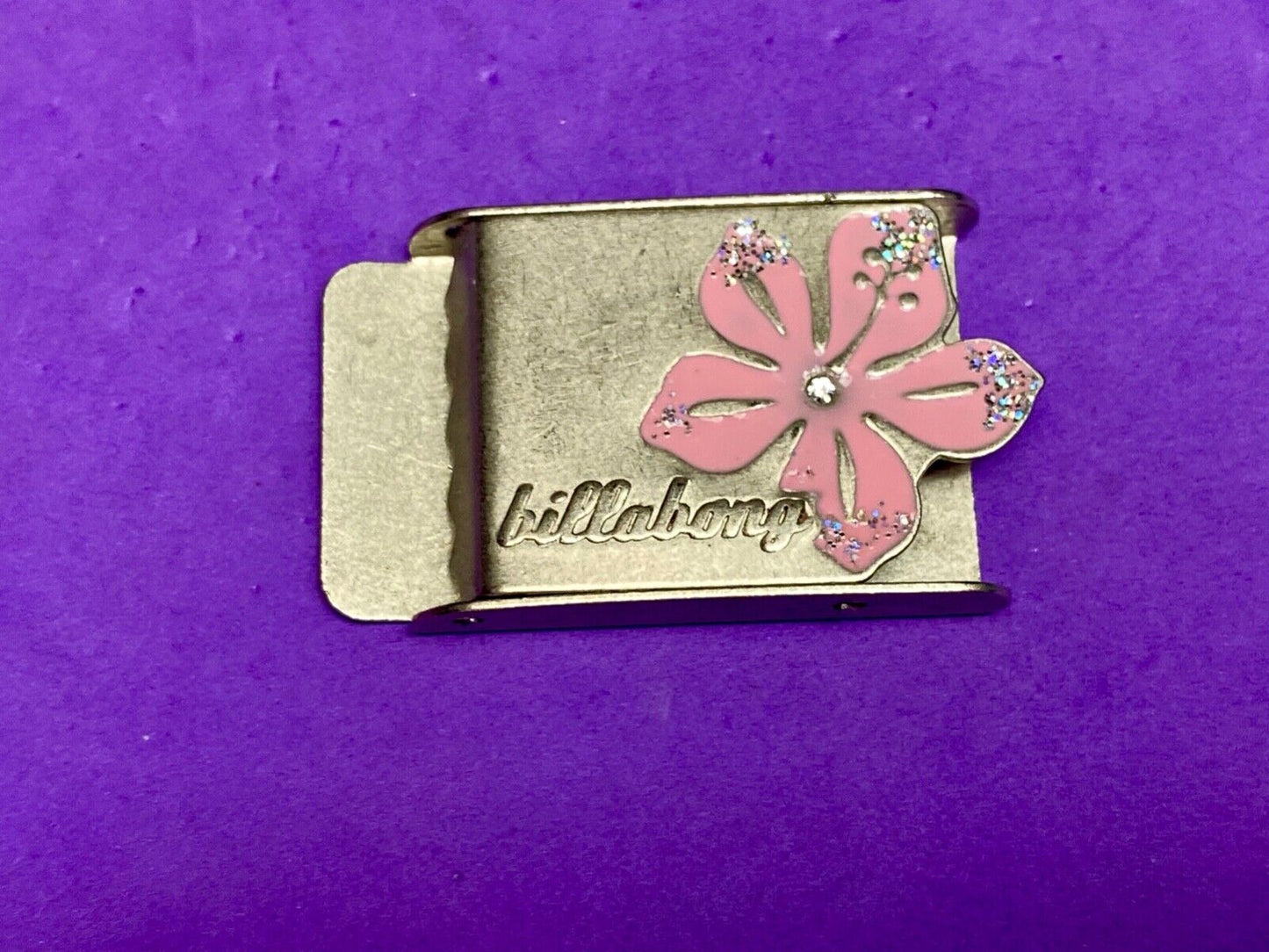 Billabong Belt Buckle Pink & Silver Jeweled Flower - Australian Surf Company
