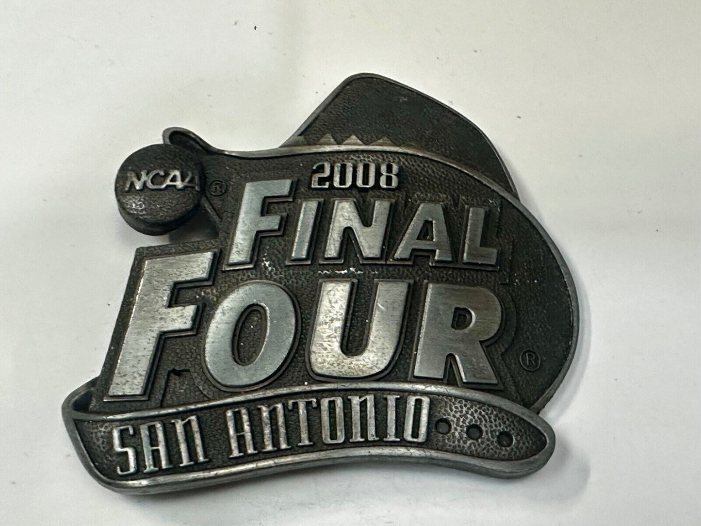 2008 Final Four Basketball Tourney Commemorative San Antonio Texas Belt Buckle