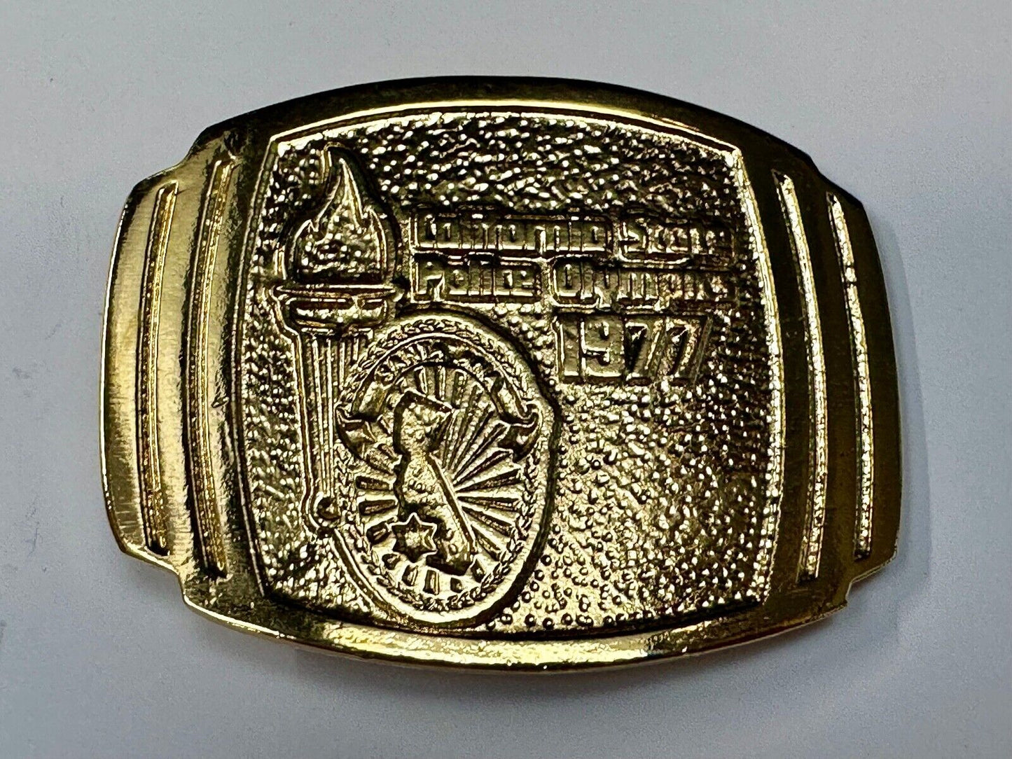 Vintage California State Police Olympics 1977 belt buckle