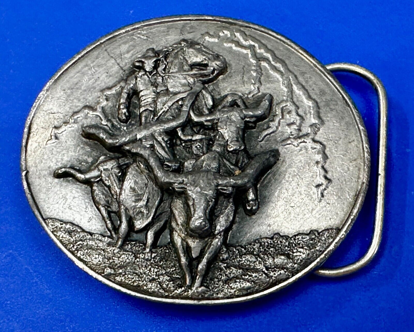 The Cattle Drive Vintage 1991 Belt Buckle by Arroyo Grande Buckle Co.