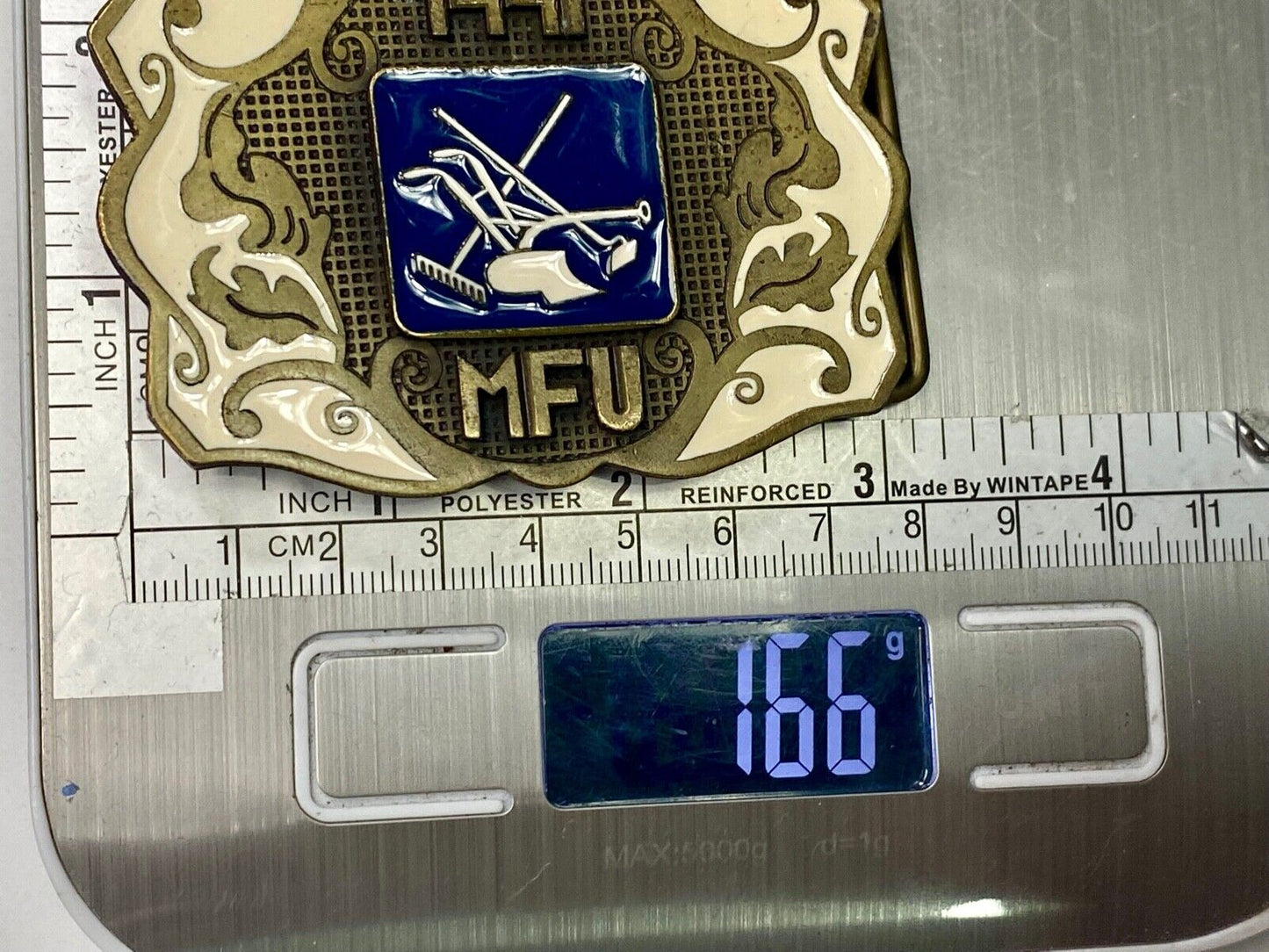 1991 Mfu Landscaping Service Company Promotional Western Framed Belt Buckle