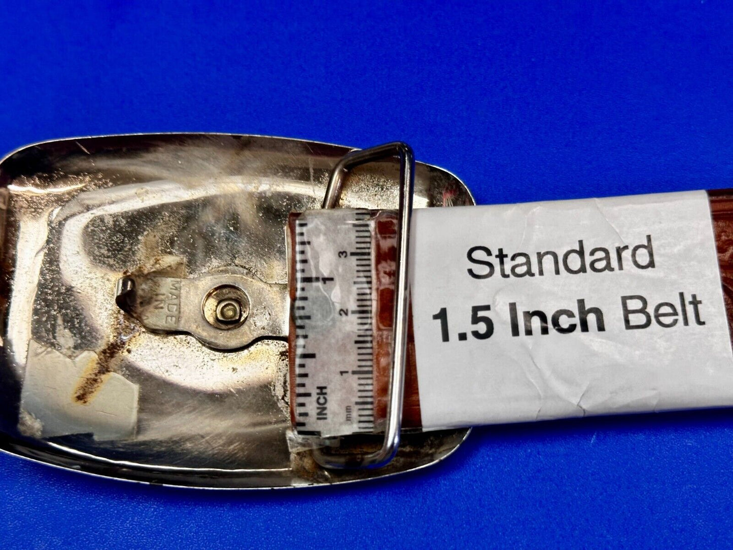 Vintage Cowboy Saddle Bronc Western Two Tone Reflective Belt Buckle