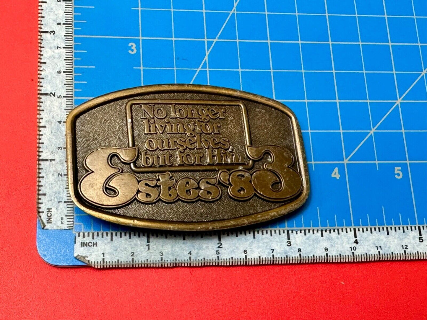 2 Corinthians, Estes 83 no longer living for ourselves, but for him belt buckle