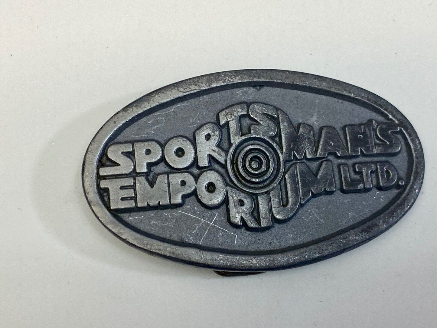 Vintage 70'S Sportsman's Emporium Ltd Advertisement Company Promo Belt Buckle
