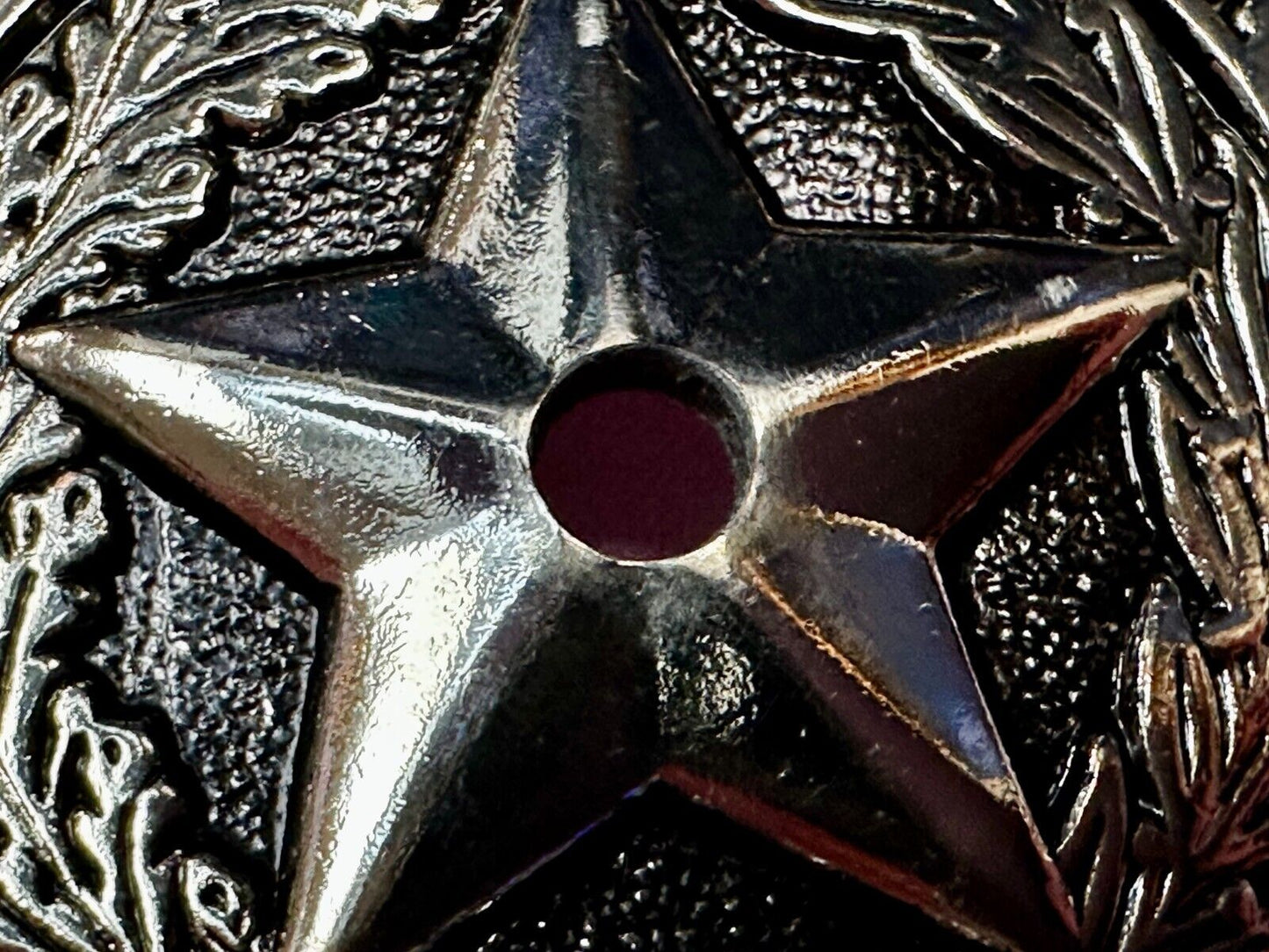The Great State of Texas - Flag & Star Vintage Belt Buckle - LG HOLE IN CENTER