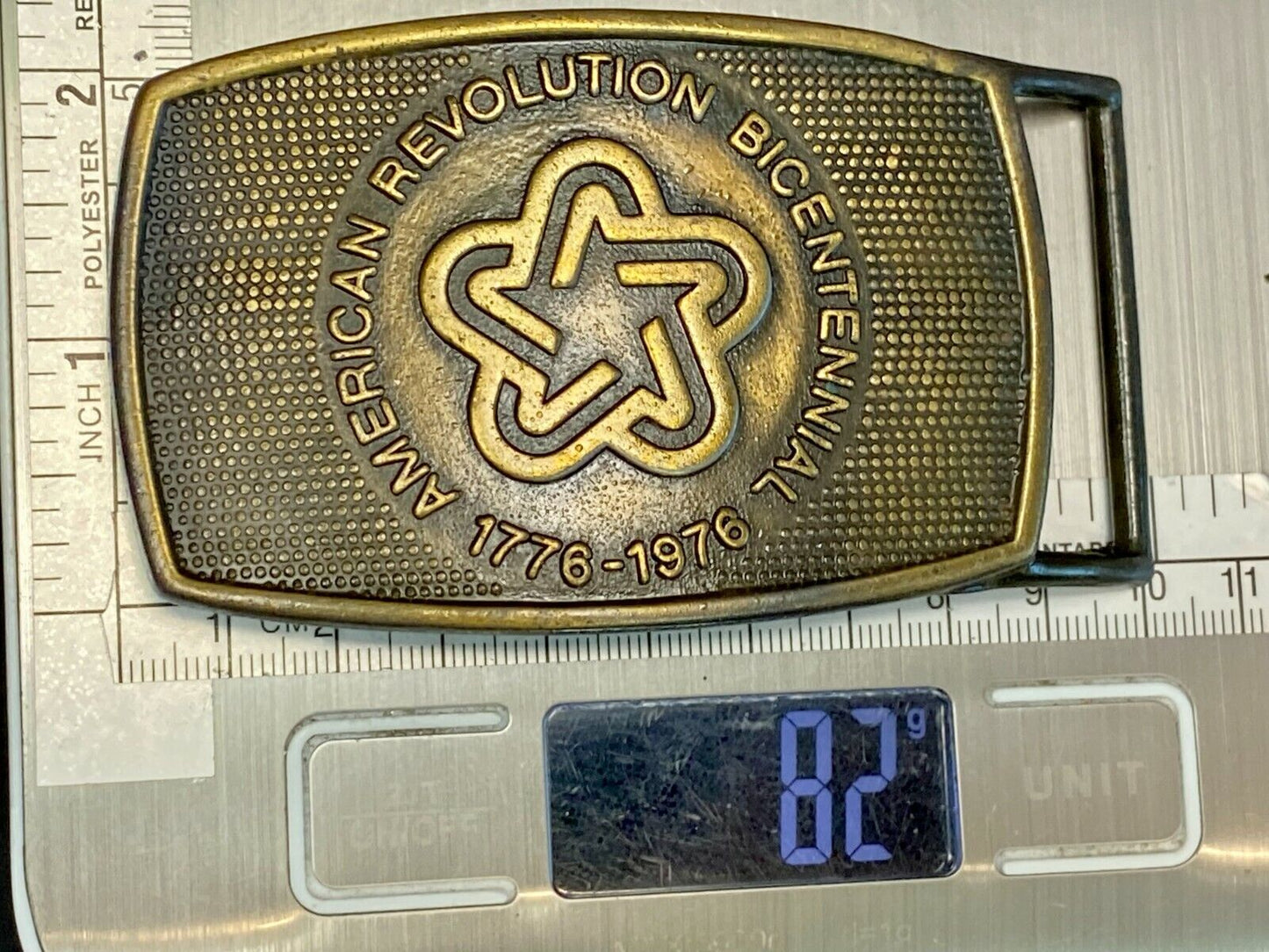 The Spirit Of 76' Usa America Revolution Bicentennial Patriotic Belt Buckle