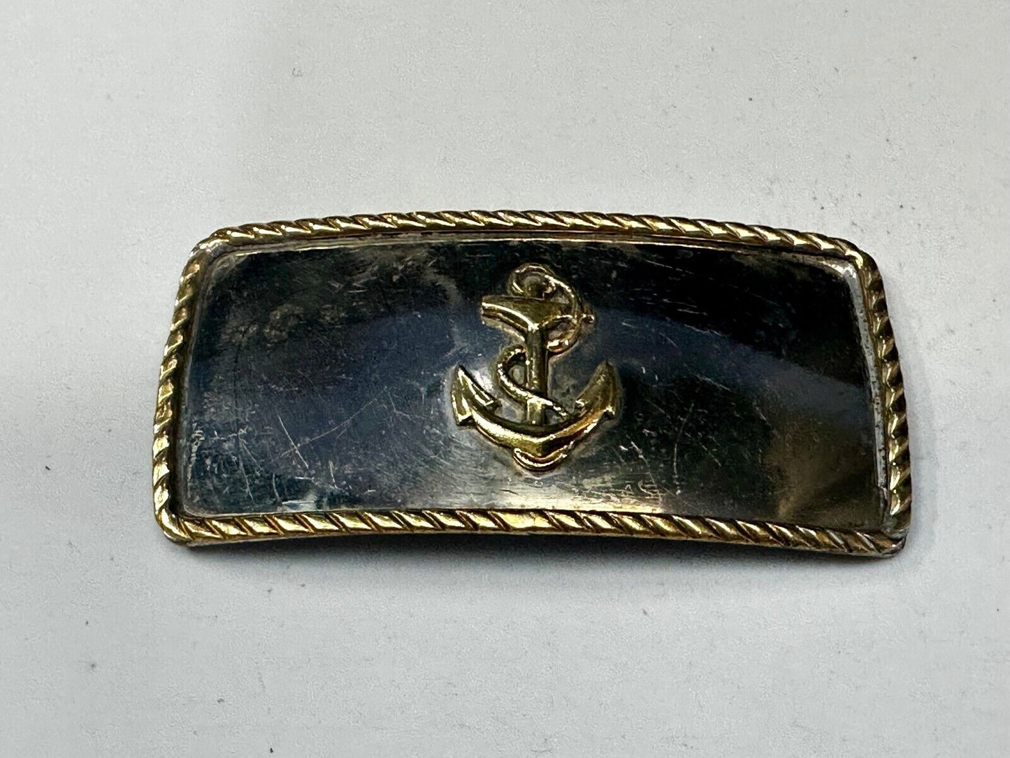 Vintage boat Anchor - Reflective two tone belt slide clip buckle
