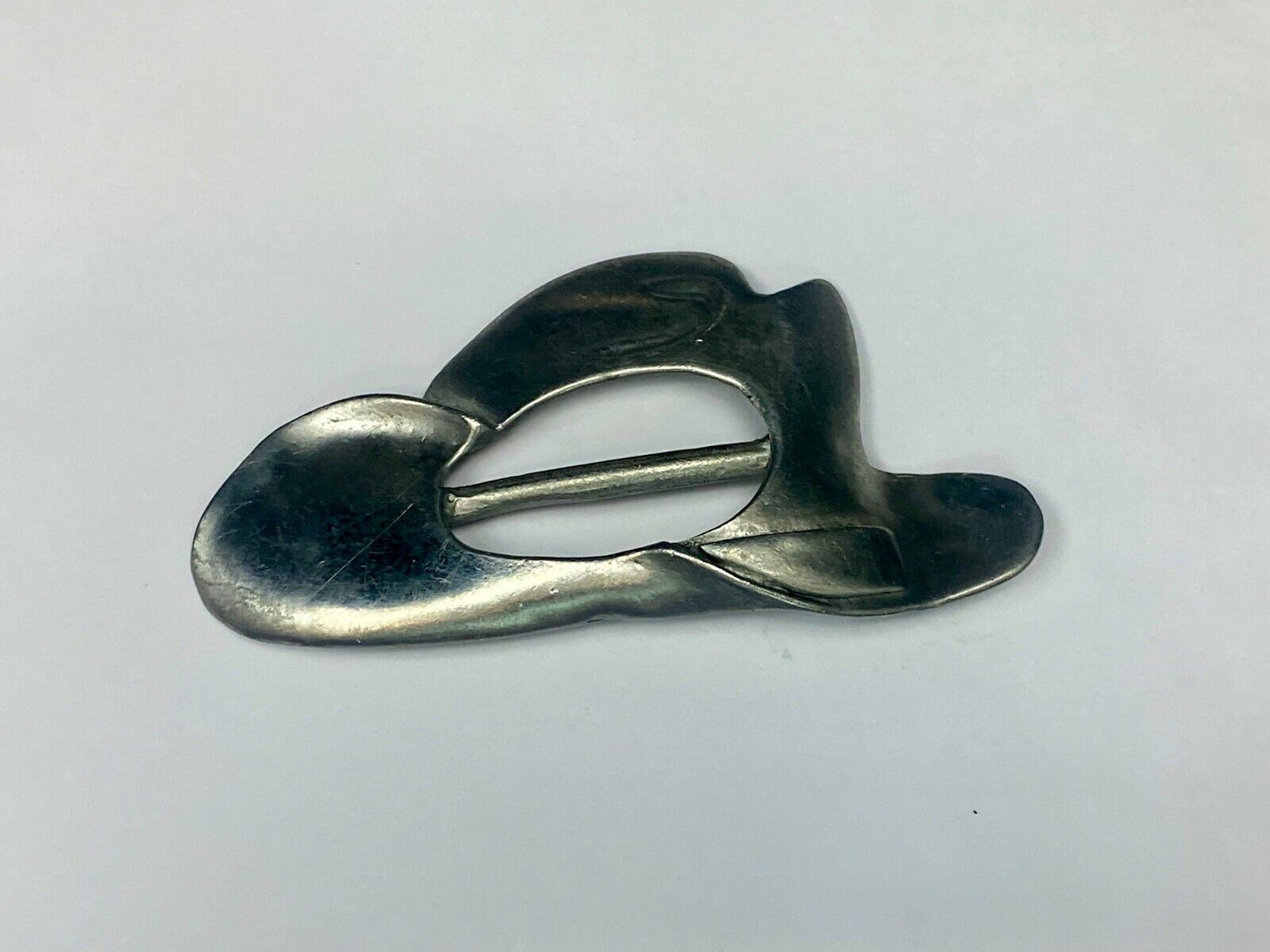 Vintage Cowboy Hat Silver Tone Western Belt Slide Buckle By Ultracraft