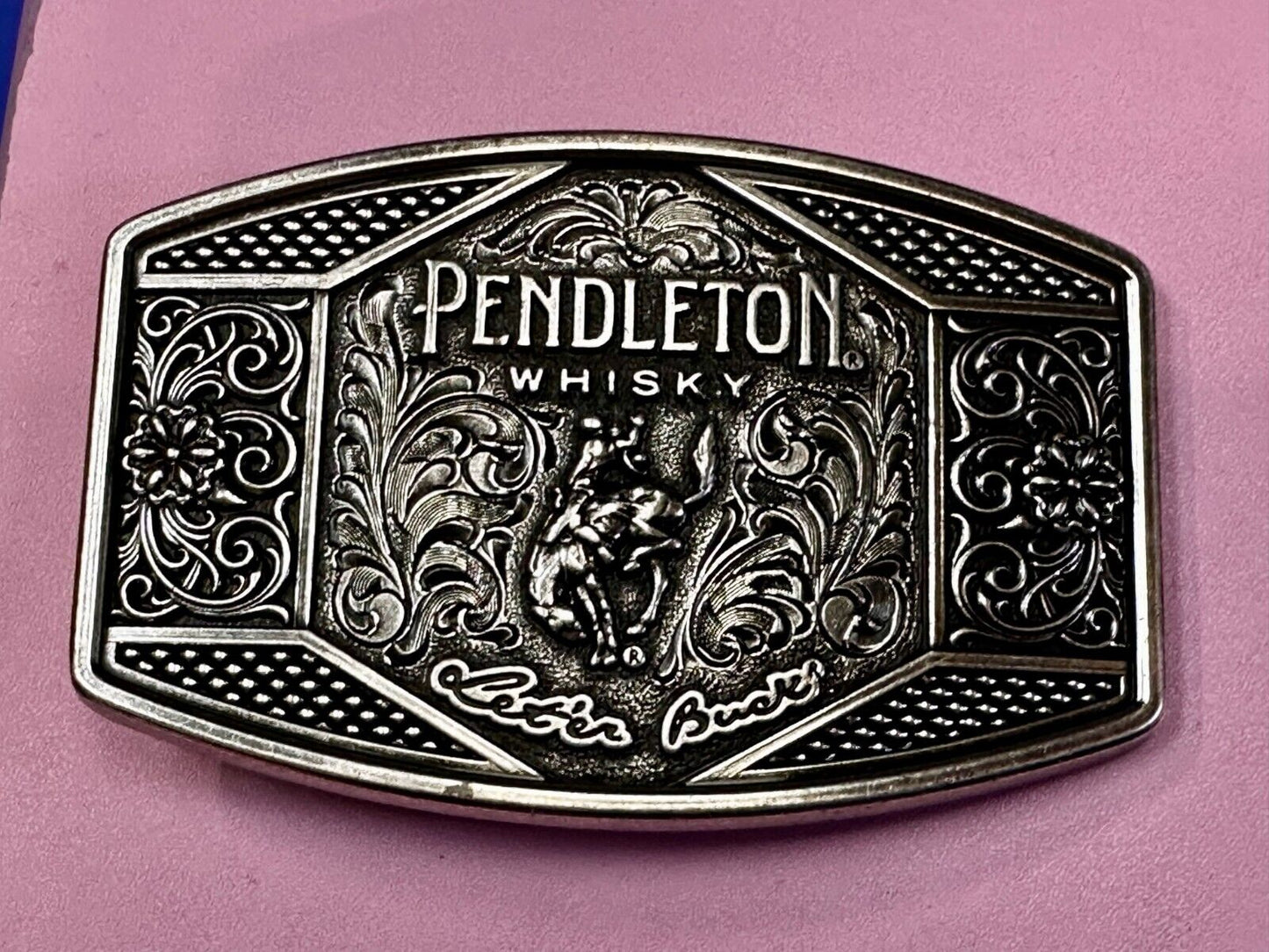 2022 Pendleton Whiskey Let'er Buck Rodeo Cowboy Montana Silversmiths Belt Buckle