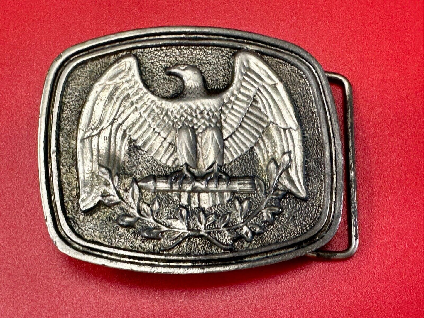 USA patriotic emblem Eagle Olive Branch Seal Vintage Numbered belt buckle