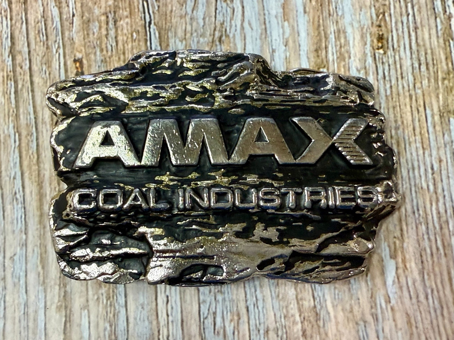 AMAX Coal Industries Mining Company Commemorative Vintage 70's Belt Buckle