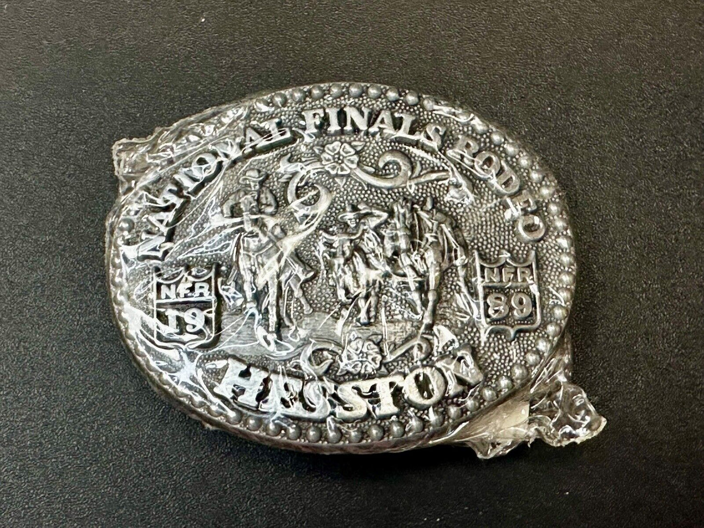 1989 NFR National Finals Rodeo NOS Youth Size Hesston Commemorative Belt Buckle