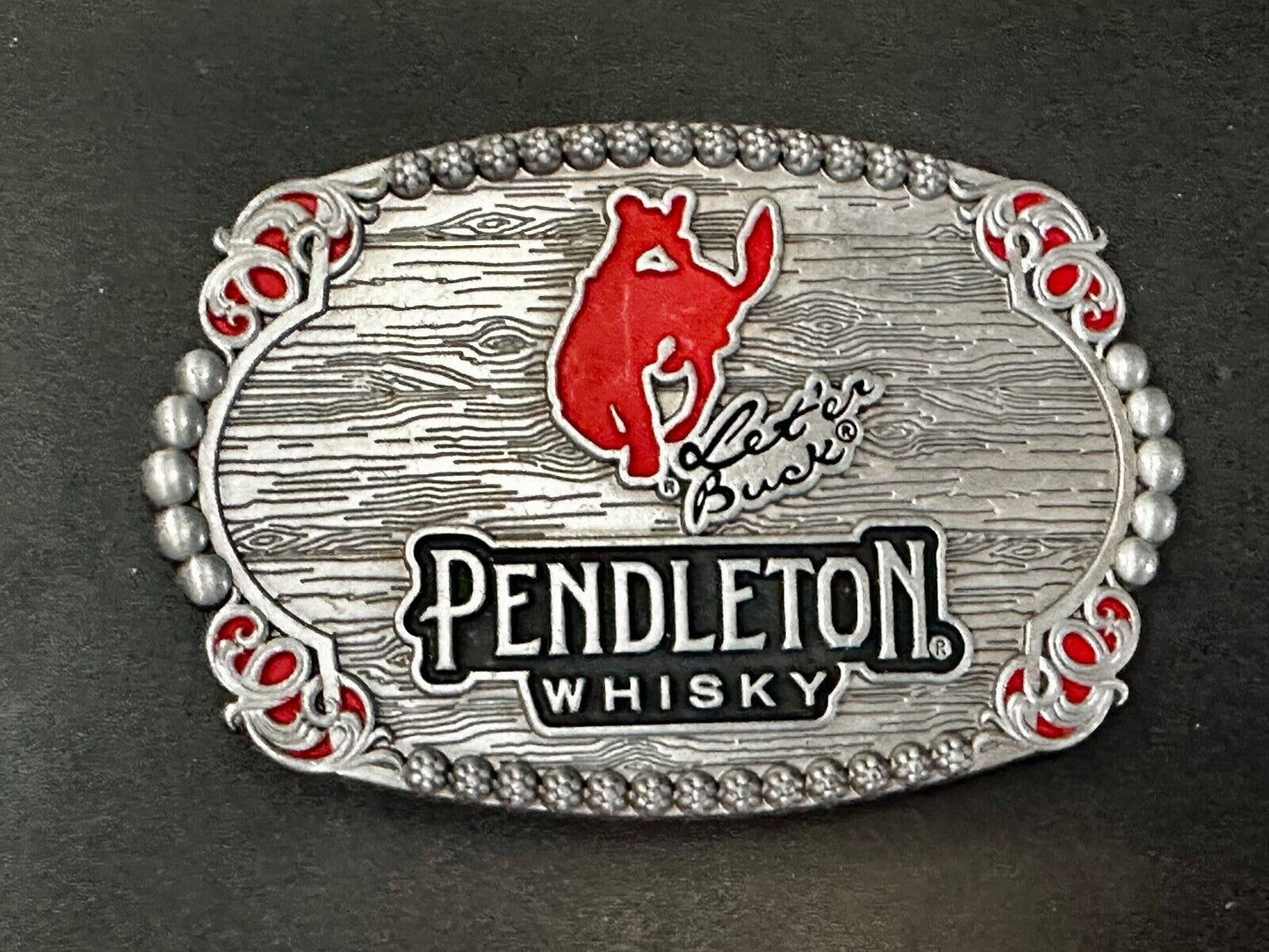 2023 Pendleton Whisky Let'er Buck Montana Silversmith Rodeo Cowboys Belt Buckle