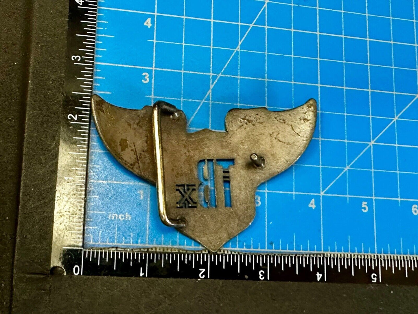 TBX Winged Bomb Vintage Silver Tone Cutout Belt Buckle