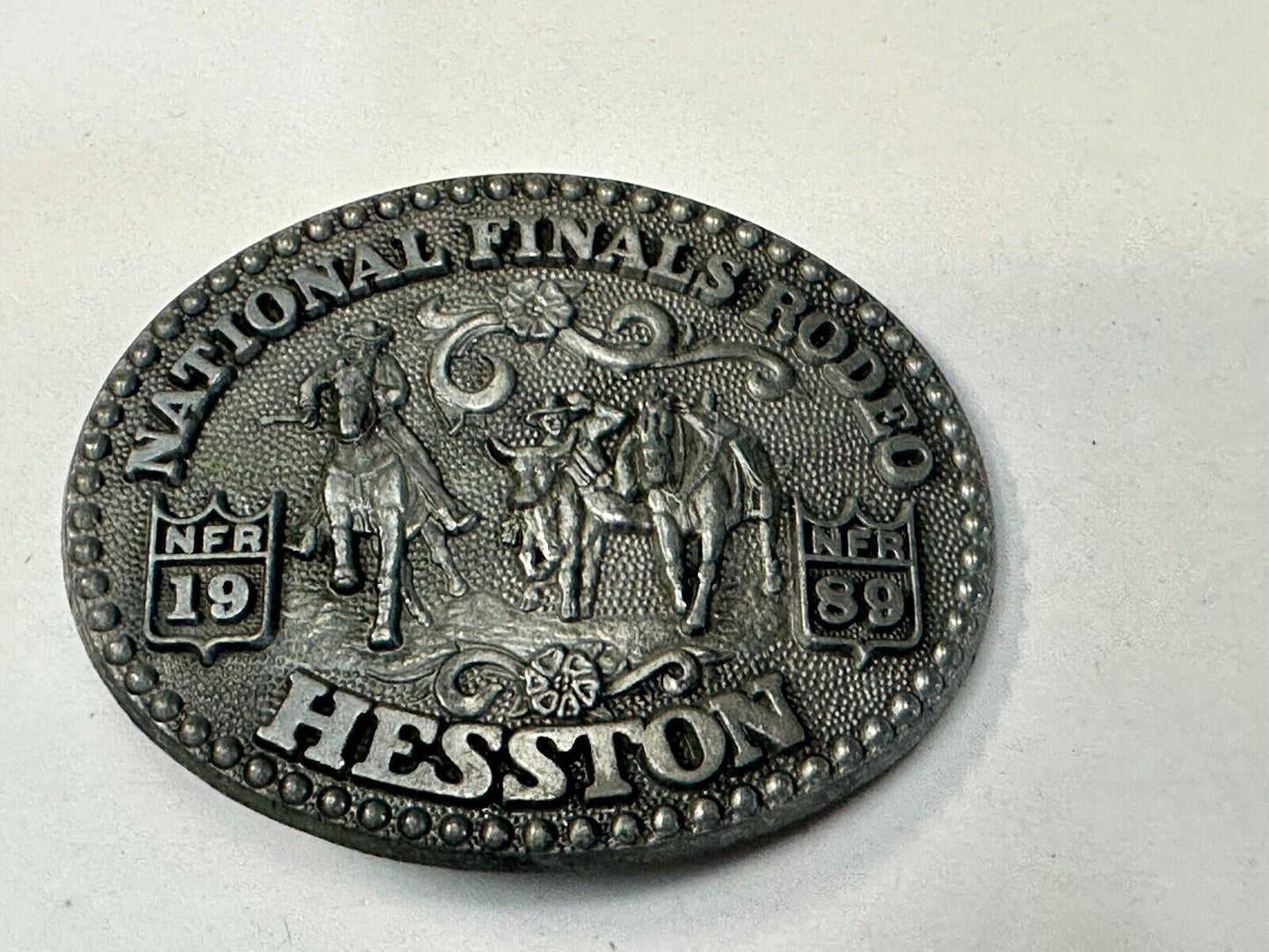 1989 Youth Size Hesston National Finals Rodeo NFR Limited Edition Belt Buckle
