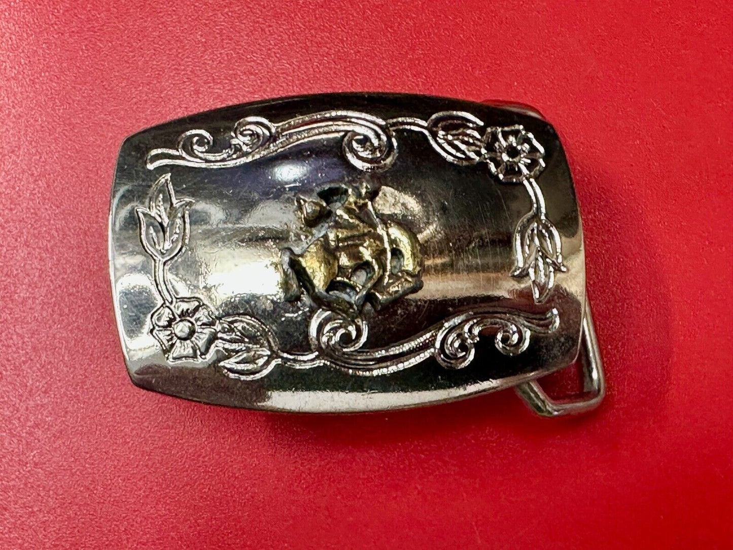 Vintage Cowboy Saddle Bronc western USA made belt buckle