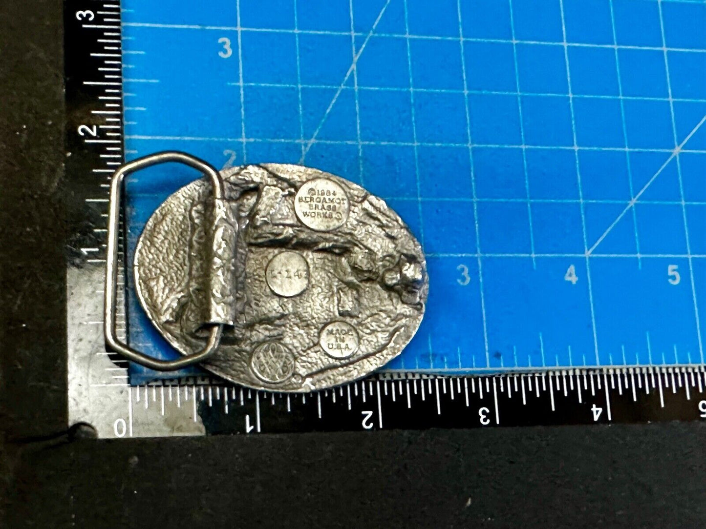 Train Steam Engine Coming Around the Mountain 1984 L-143 Bergamot Belt Buckle