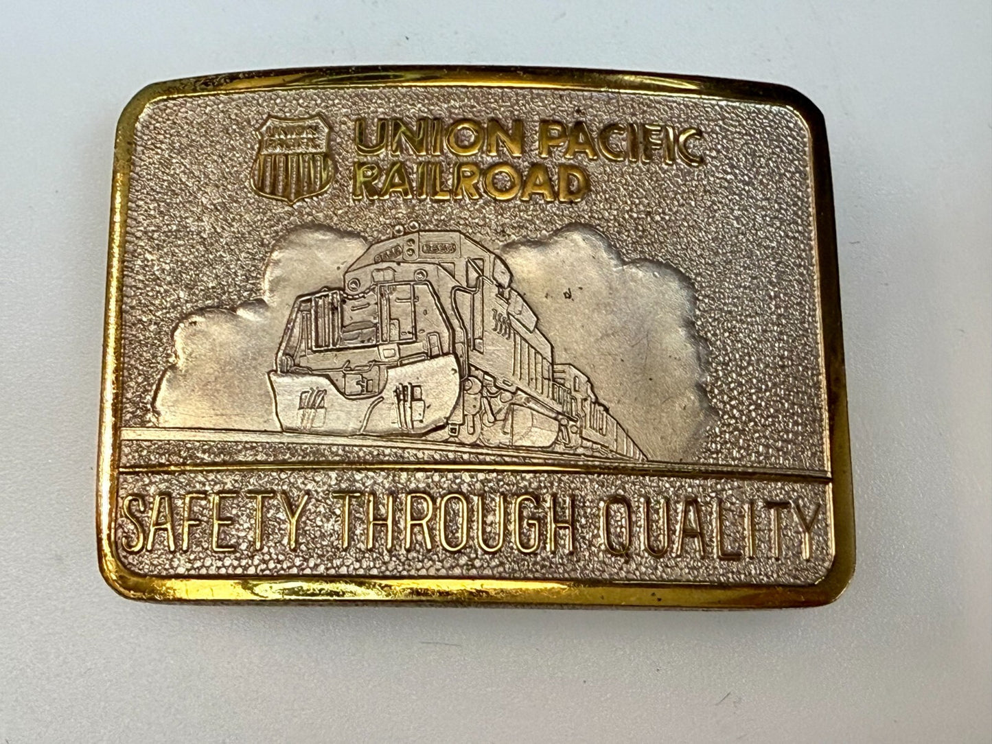 Union Pacific Railroad Safety Through Quality Award Belt Buckle by Stotts
