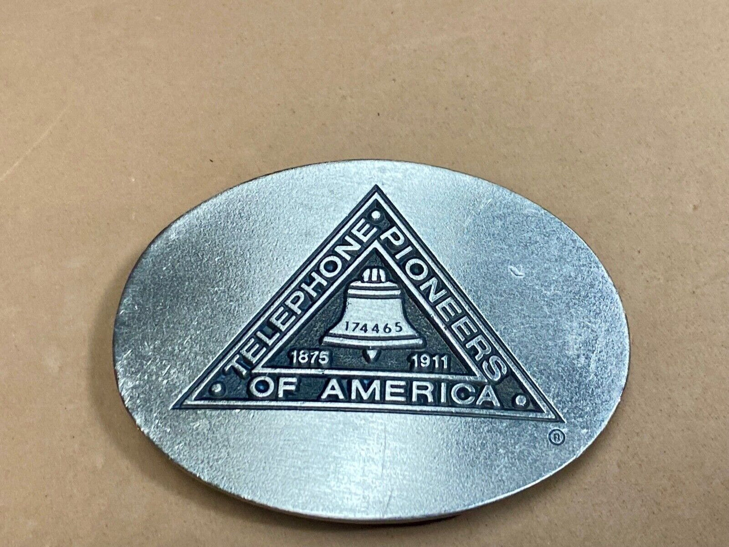 Telephone Pioneer of America Vtg. Telecommunications Commemorative Baron Buckle