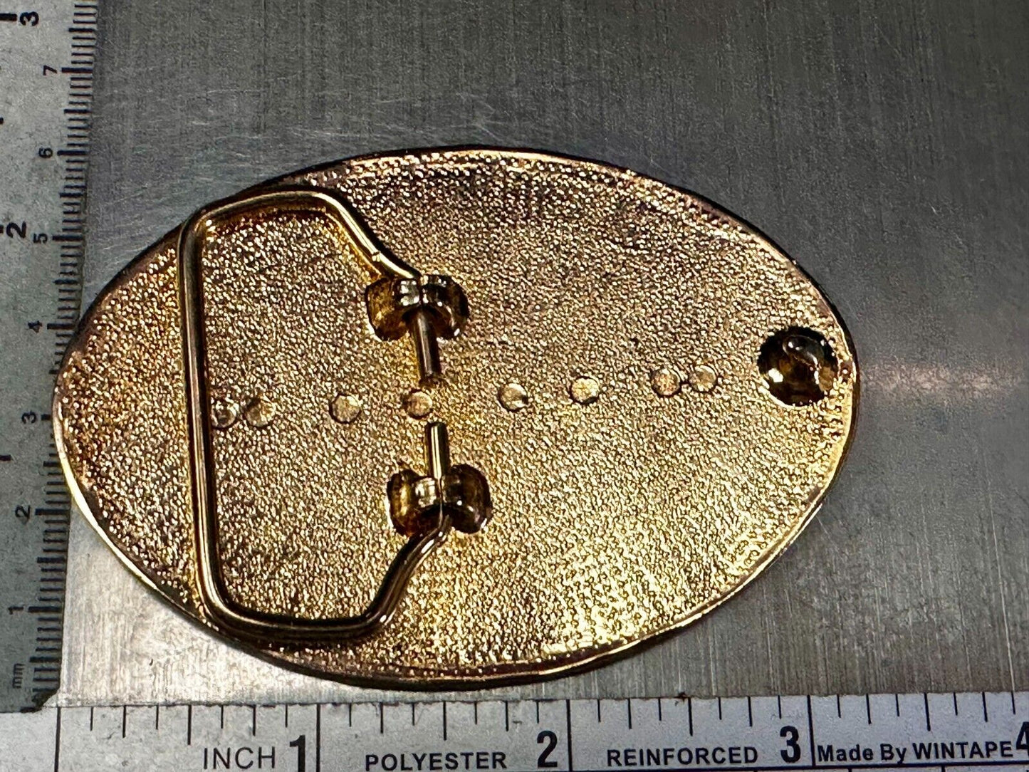 Vintage Etched Flower Floral Theme Western Oval Gold Tone Belt Buckle