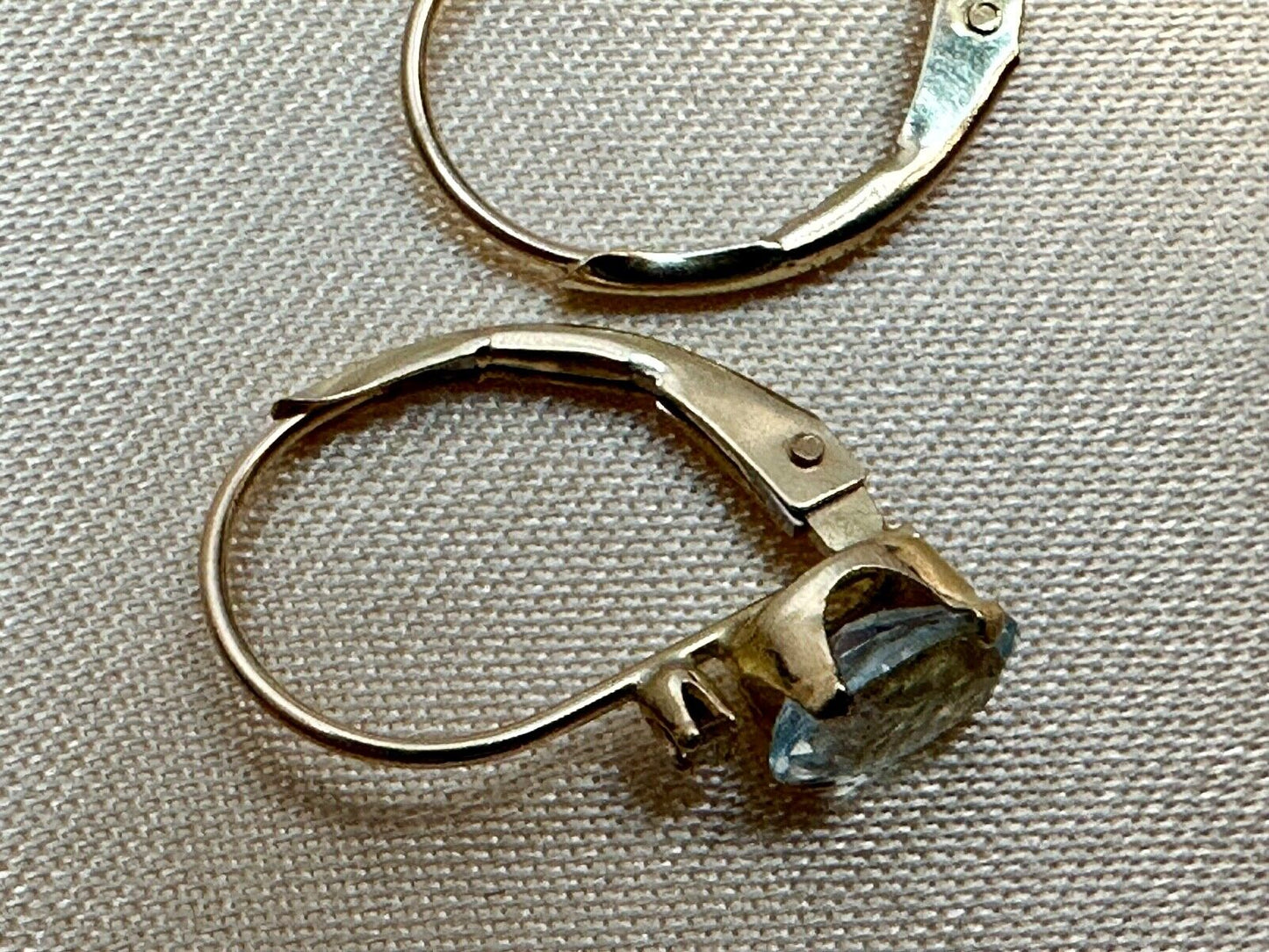 Vintage 14K Gold Ice Blue Topaz Earrings