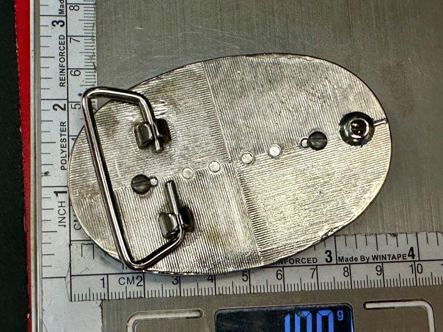 30 by 40mm SCOLECITE Cabochon Cab Stone Centerpiece on Western Belt Buckle