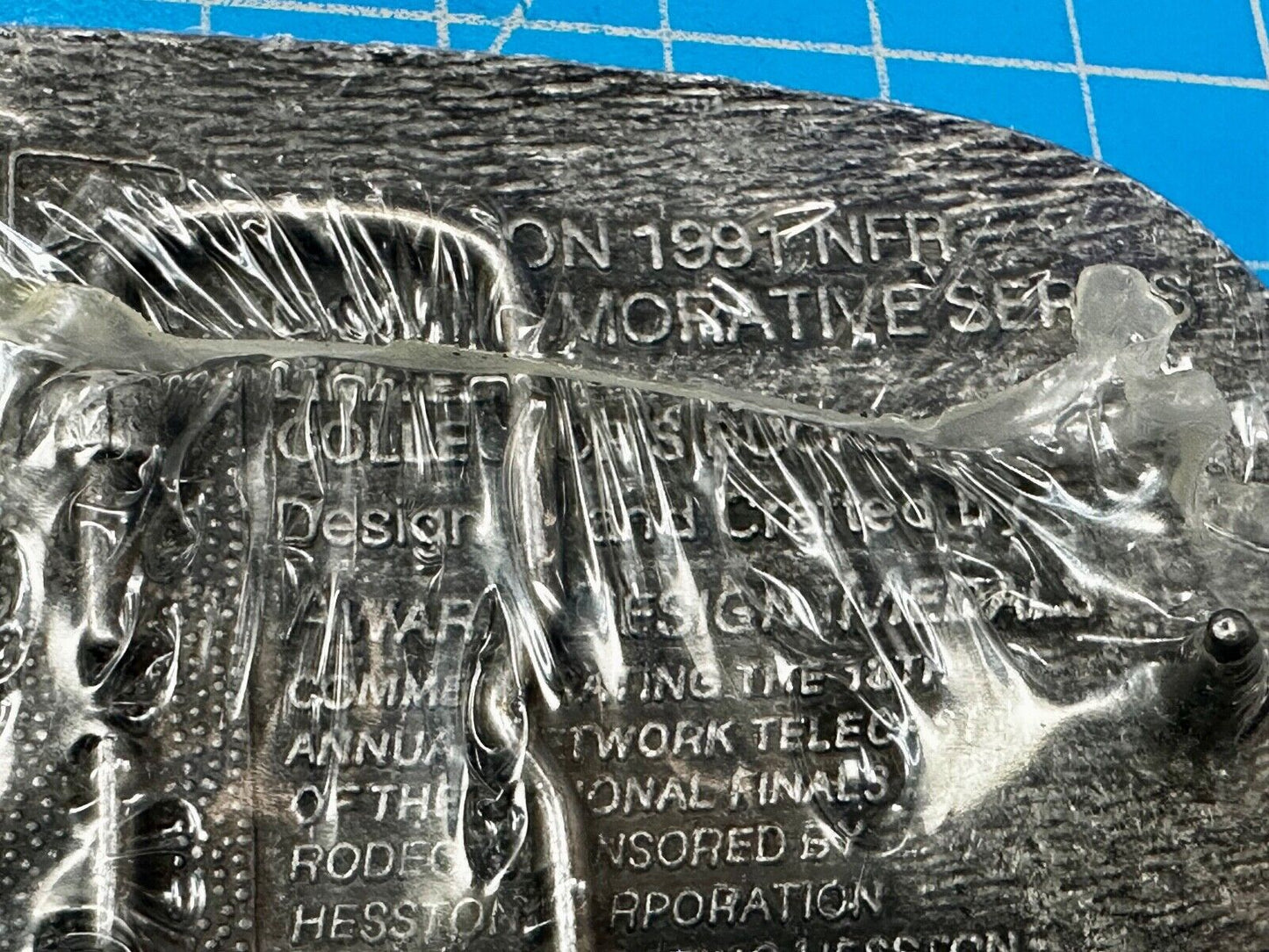 1991 ADM NATIONAL FINALS RODEO ADULT SIZE NFR NOS WESTERN COWBOY BELT BUCKLE