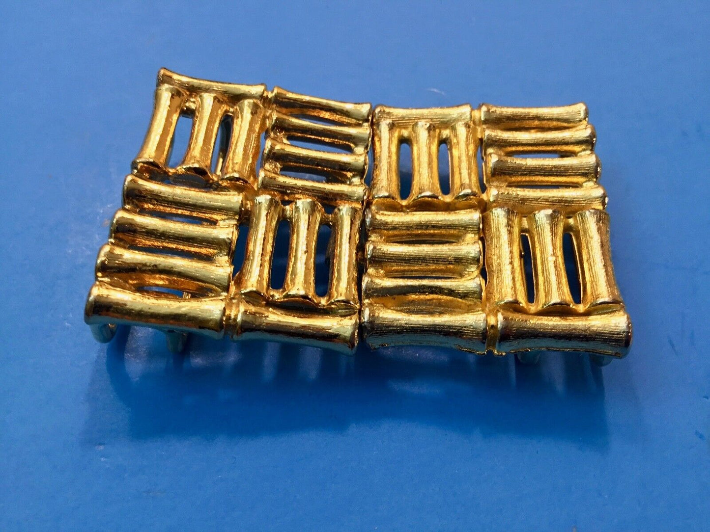 1979 Vintage Retro Mimi Din Gold Toned Belt Buckle 1979 Square Bar Style