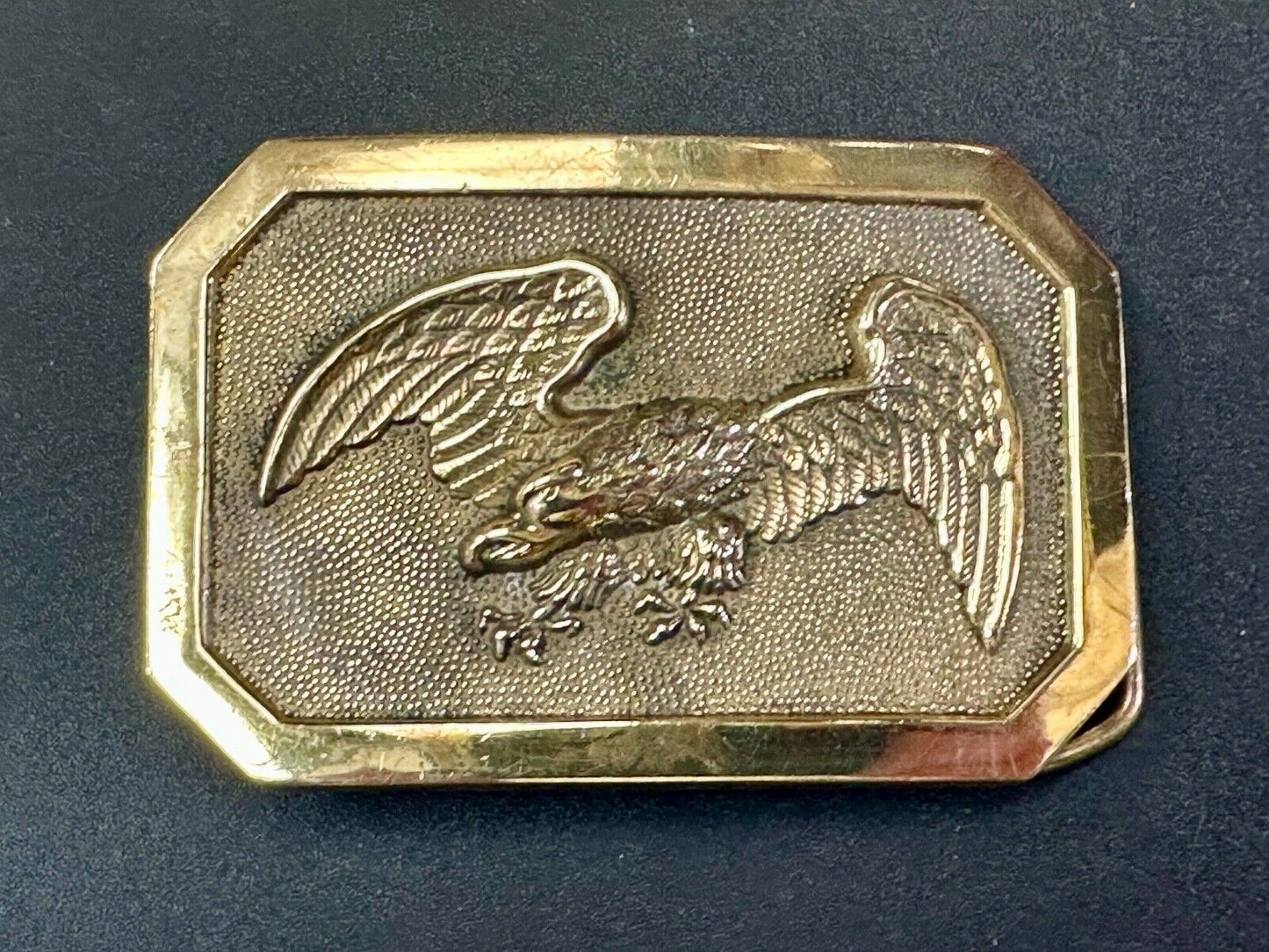 American Bald Eagle Patriotic USA 1978 solid brass belt buckle by Baron Buckles