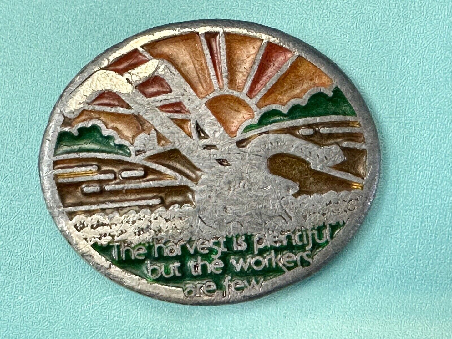 The Harvest is plentiful but the workers are few Farming belt buckle