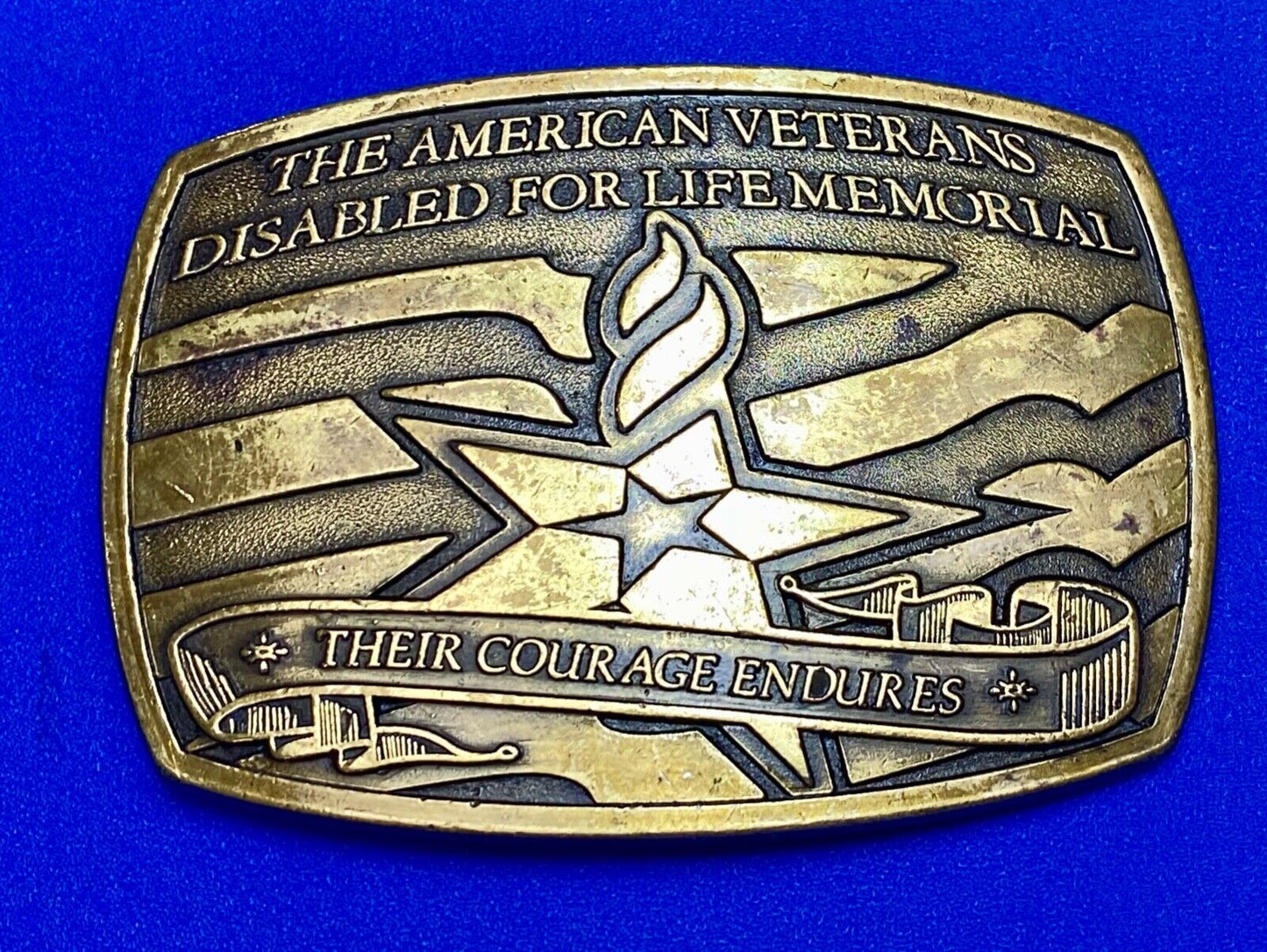 The American VETERANS OF FOREIGN WARS - Their Courage endures belt buckle