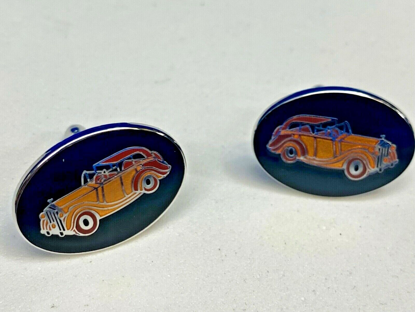 Vintage Car Collectors Mens Cufflinks In Original Brown Gift Box