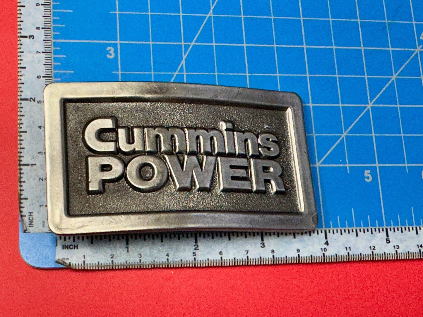 Vintage Cummins Power Promo Belt Buckle Diesel Truck Torque Vintage 1970s Lewis