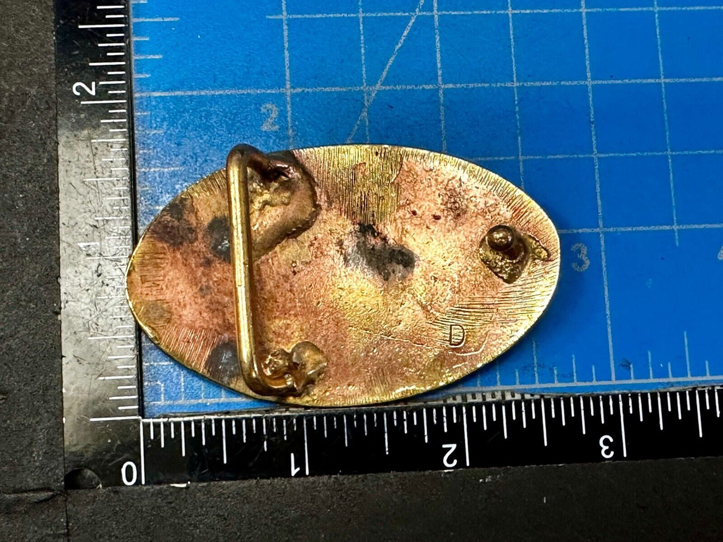 Black inland Fall Tree Small Hippy Vibe Brass Belt Buckle for up to a 1.25" belt