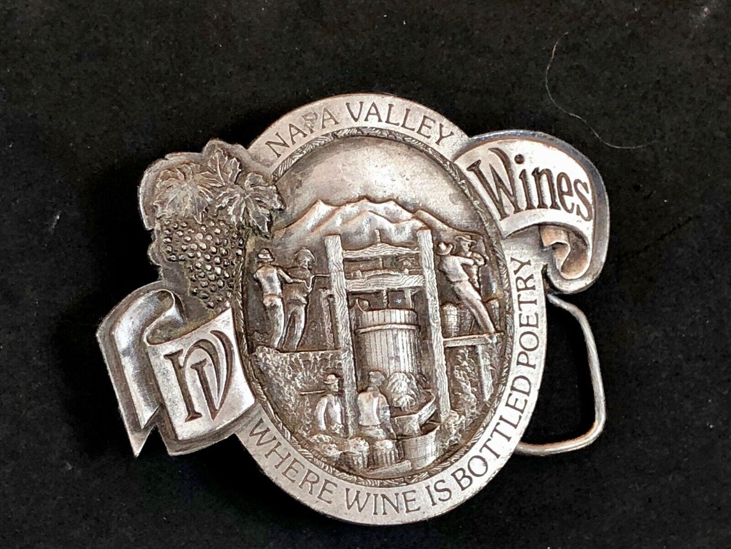 Vintage 1976 Napa Valley Bottling Ca belt buckle -Where Wine is Bottled Poetry