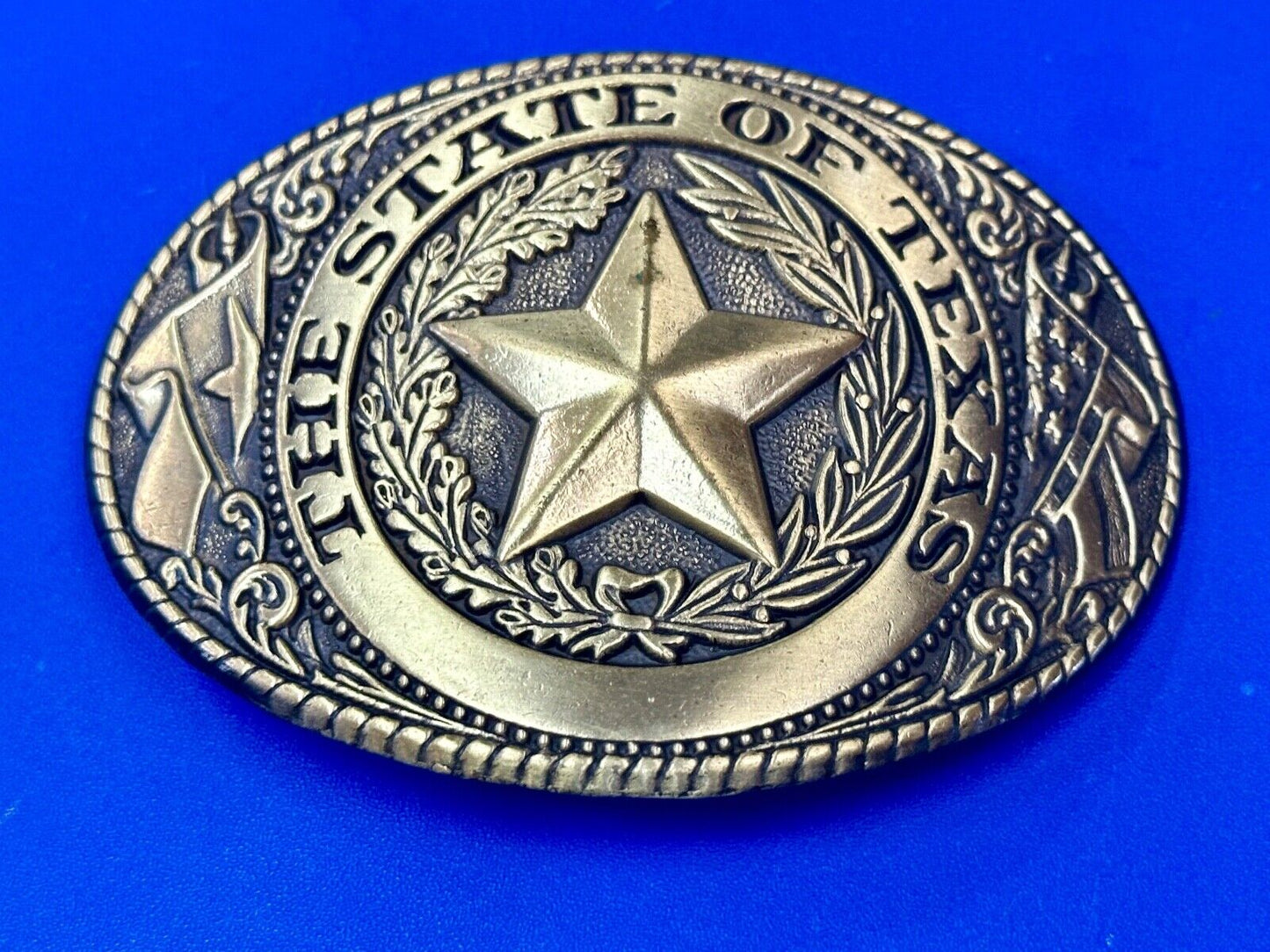 The Great State of Texas Star & Flag & Pride! USA made western belt buckle