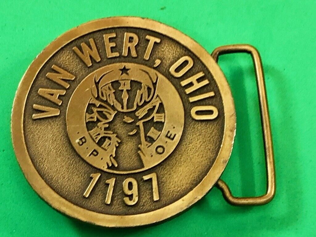 B.P.O.E. Van Wert Ohio Elks Club Group Promotional belt buckle