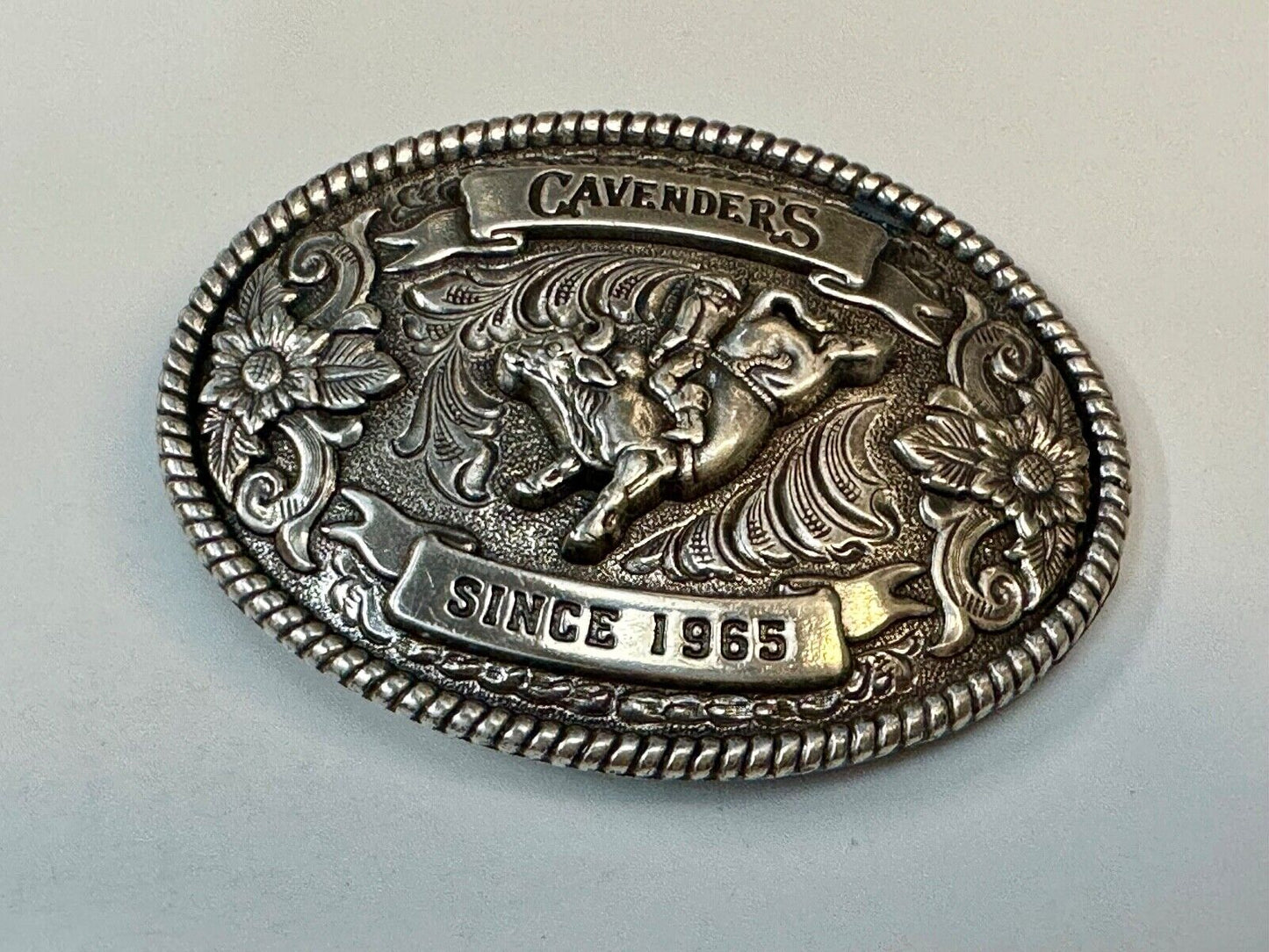 Vintage Cavender's Western Wear Cavenders Cowboy Belt Buckle “Since 1965”