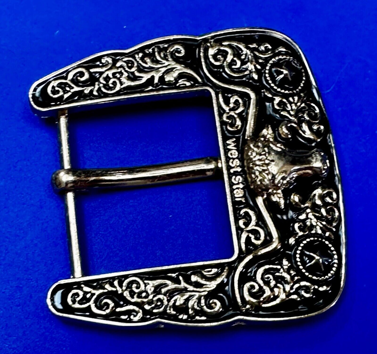 Texas Ranger Style Longhorn Vintage Replacement Dress Belt Buckle West Star