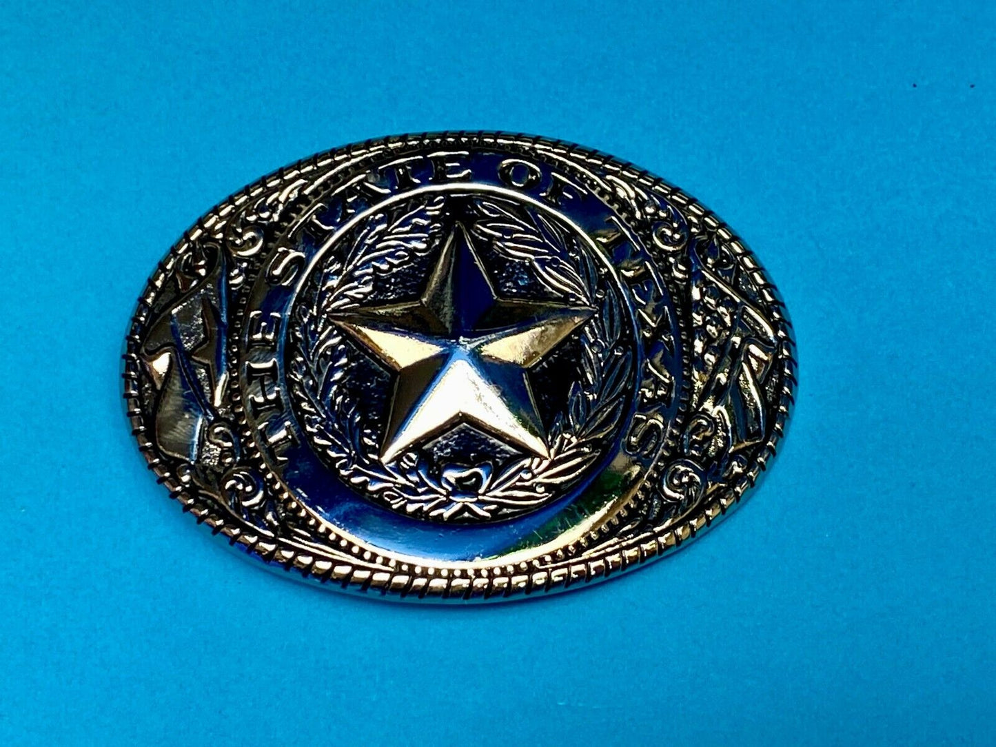 The Great State Of Tx Pride Patriotic Texas Star Flag Ornate Western Belt Buckle